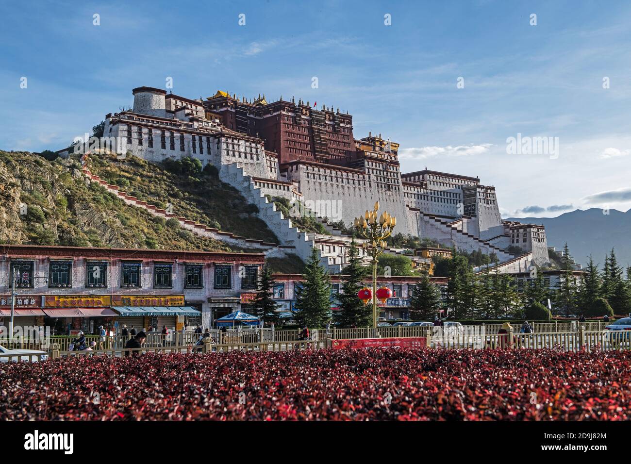 Il Potala Palace è un magnifico edificio con la più alta altitudine del mondo. E' anche il più grande e completo complesso di palazzi antichi Foto Stock