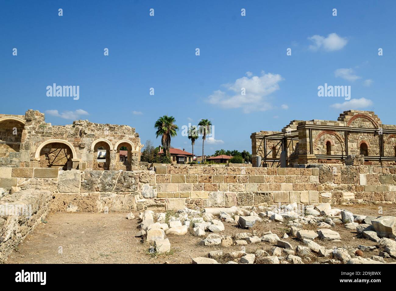 Antiche rovine a lato, antica città-sfondo di archeologia. Foto Stock