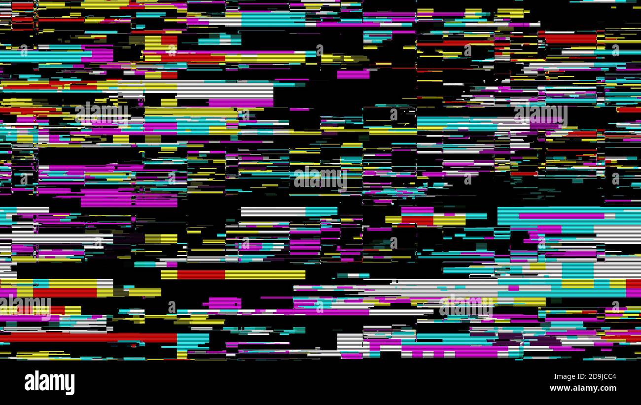 Sfondo da strisce colorate con effetto glitch Foto Stock