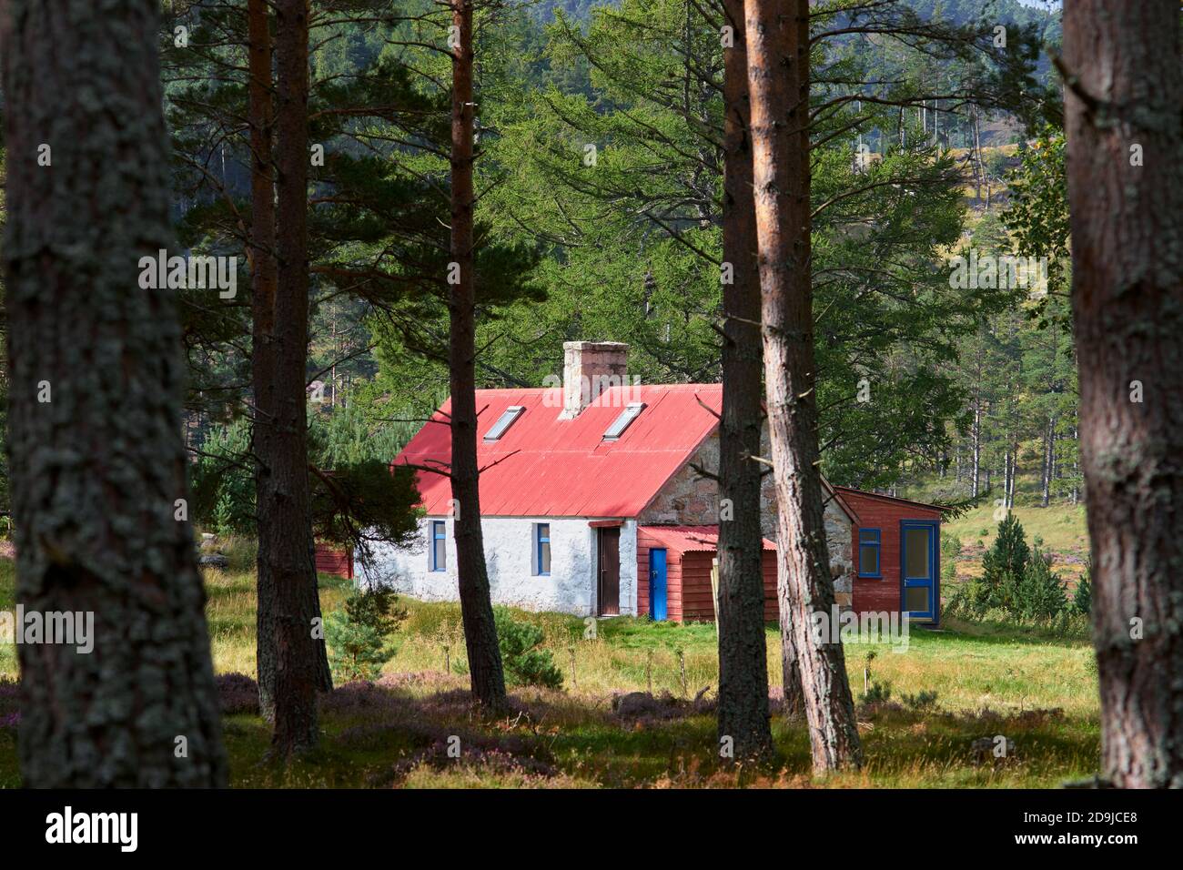 Felagie Cottage, una capanna Girl Guide, Invercauld Estate, vicino a Braemar, Aberdeenshire, Scozia Foto Stock