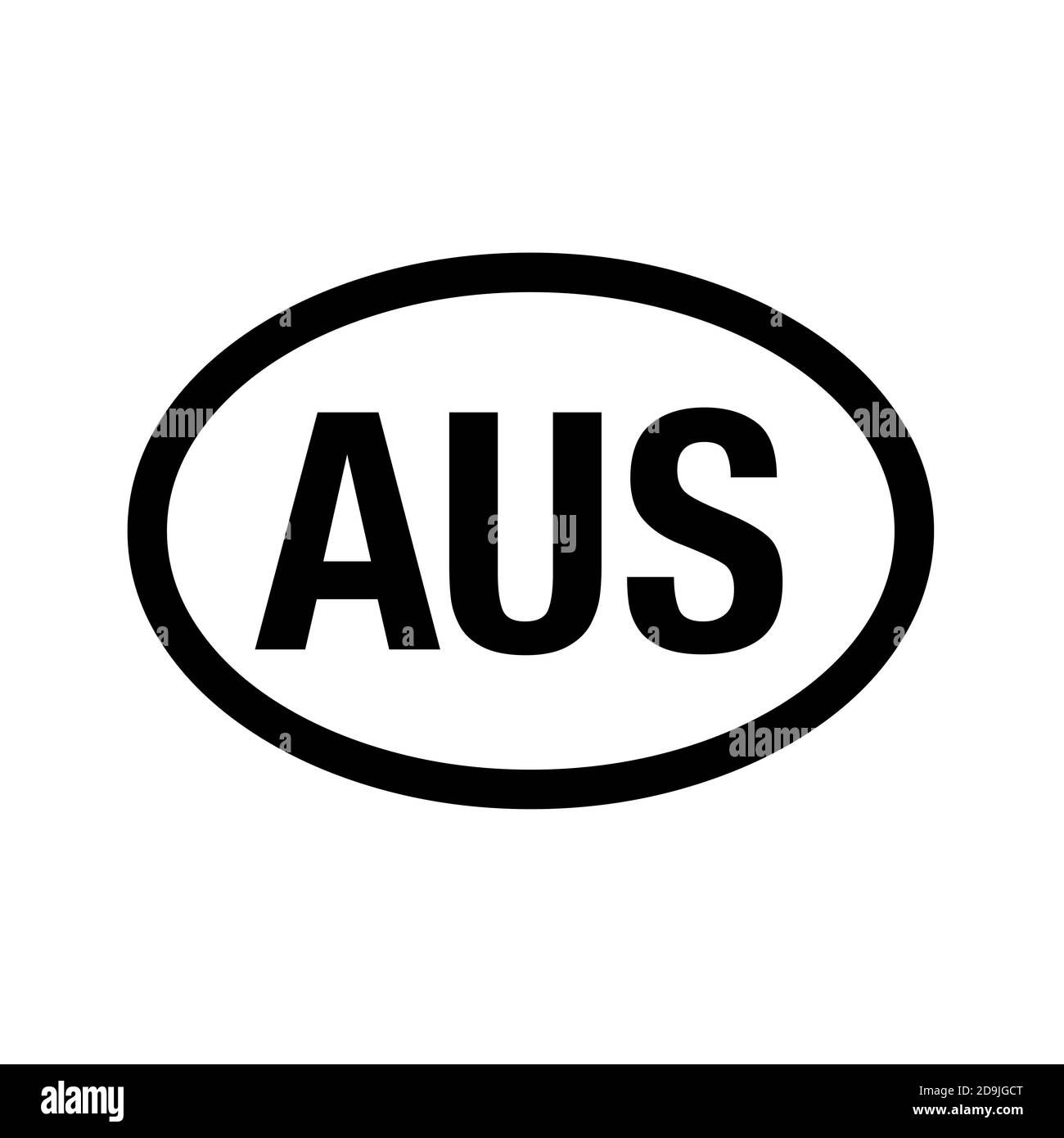 Codice paese immatricolazione del veicolo Australia Foto Stock