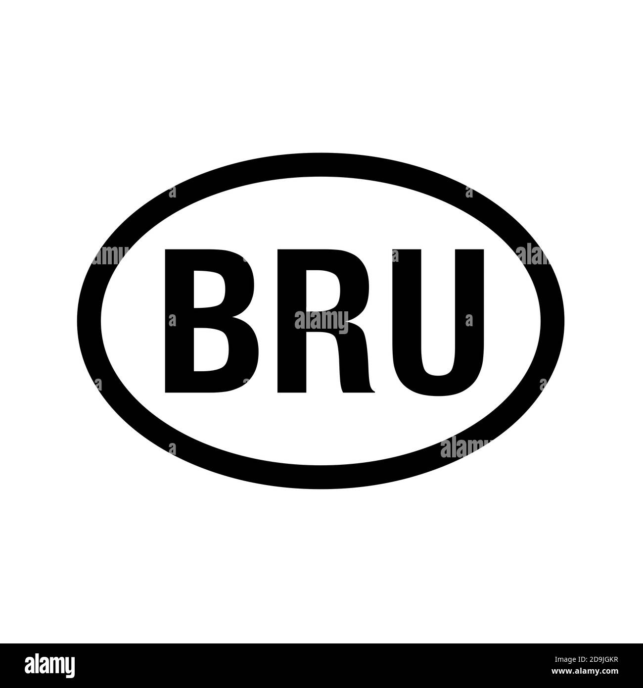 Codice paese immatricolazione Brunei Foto Stock