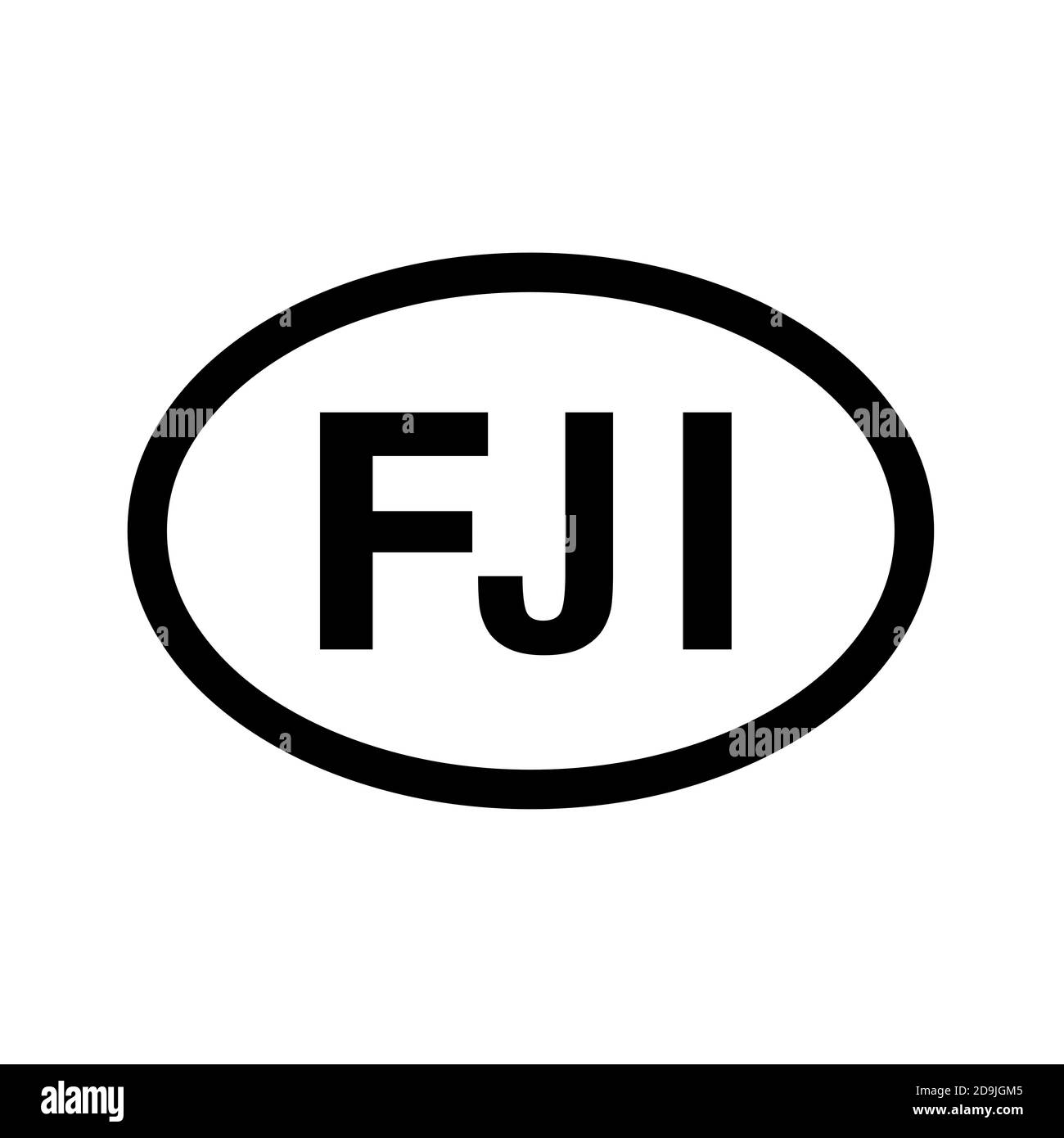 Prefisso del paese immatricolazione del veicolo Fiji Foto Stock