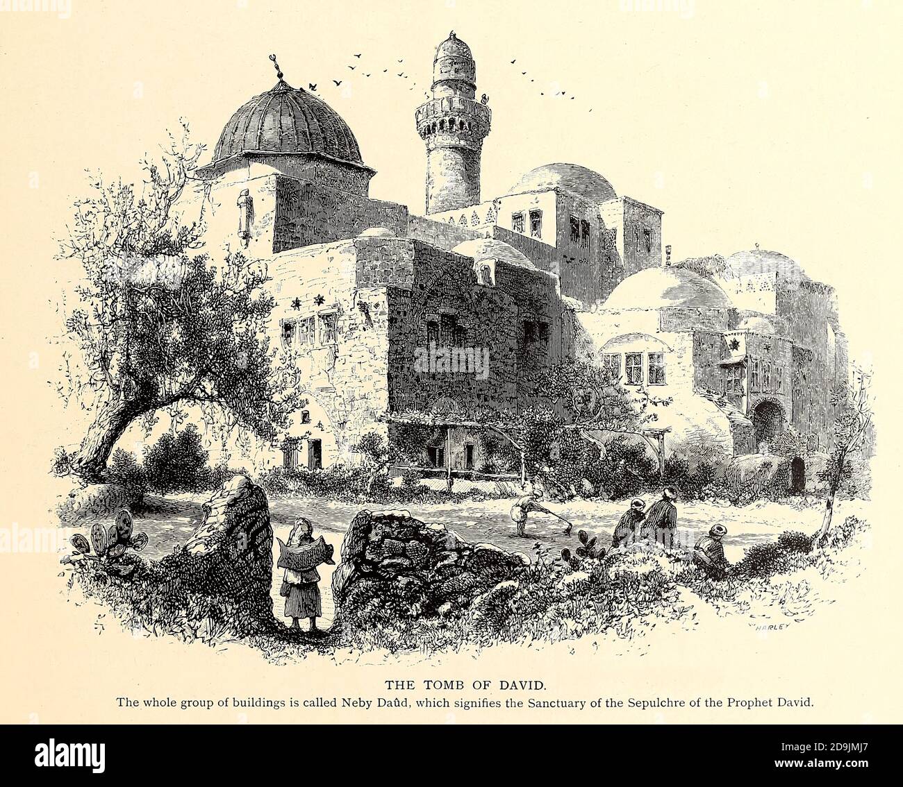 Tomba di Davide (Neby Daud), gerusalemme dal libro pittoresco Palestina, Sinai, ed Egitto dal colonnello Wilson, Charles William, Sir, 1836-1905. Pubblicato a New York da D. Appleton and Company nel 1881 con incisioni in acciaio e legno da disegni originali di Harry Fenn e J. D. Woodward Volume 1 Foto Stock