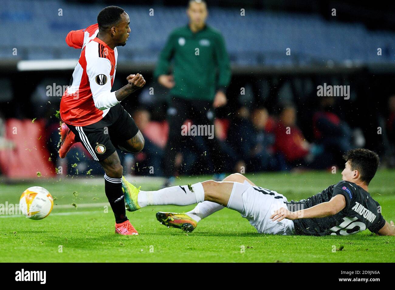 Rigeciano HAPS di Feyenoord, Baktiyor Zalnutdinov di CSKA Moskva durante la UEFA Europa League, fase di Gruppo, partita di calcio del Gruppo K tra Feyenoor P. Foto Stock