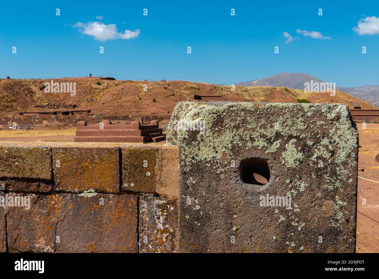 Cuartos cerimoniales Kalasasya, sito archeologico Tiwanaku o Tiahuanaco, patrimonio mondiale dell'UNESCO, Altiplano, la Paz, Bolivia, America Latina Foto Stock