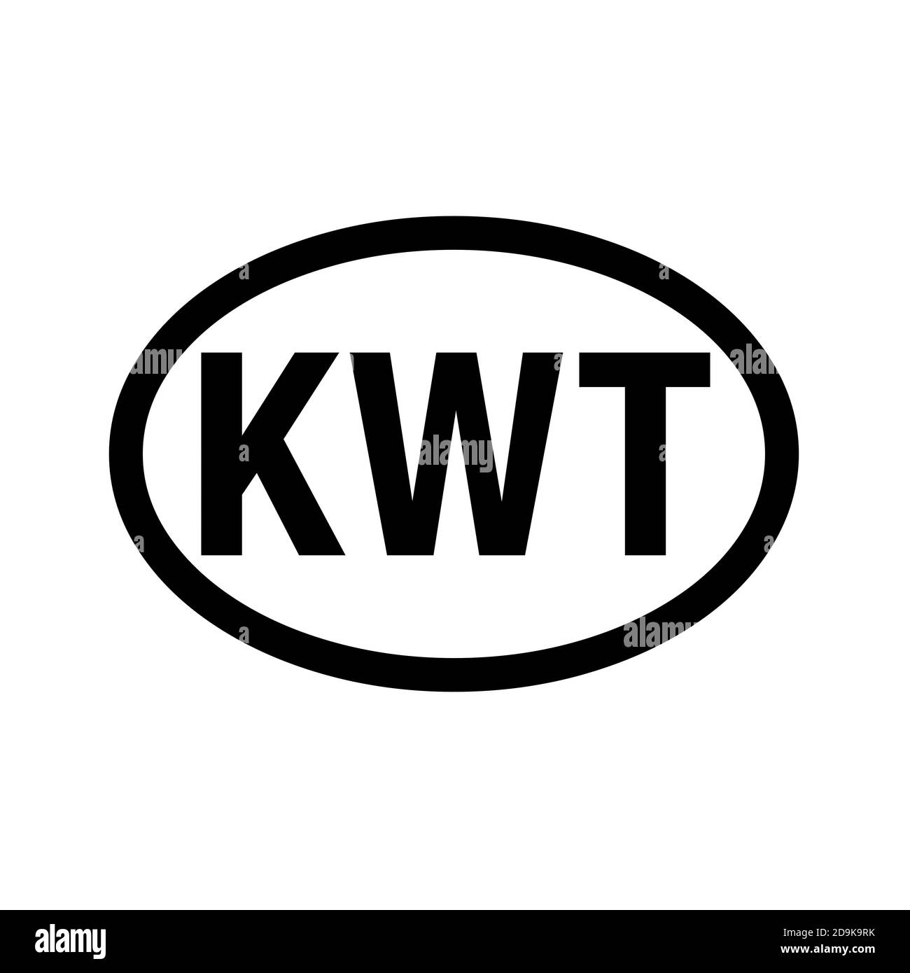 Prefisso del paese immatricolazione del veicolo Kuwait Foto Stock