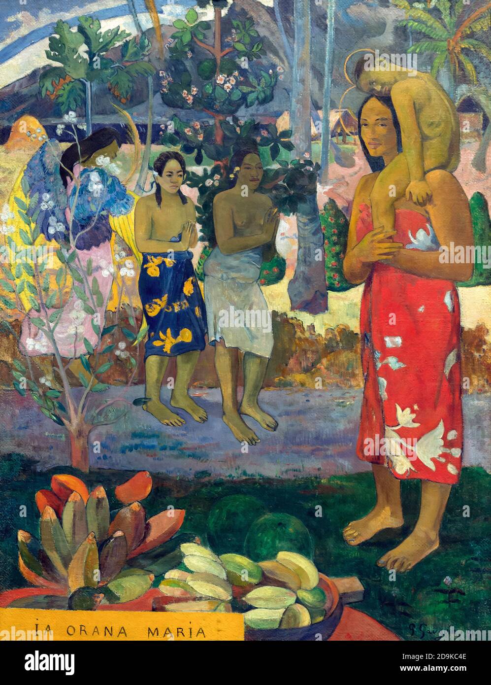 IA Orana Maria, Hail Mary, Paul Gauguin, 1891, Metropolitan Museum of Art, Manhattan, New York City, USA, Nord America Foto Stock