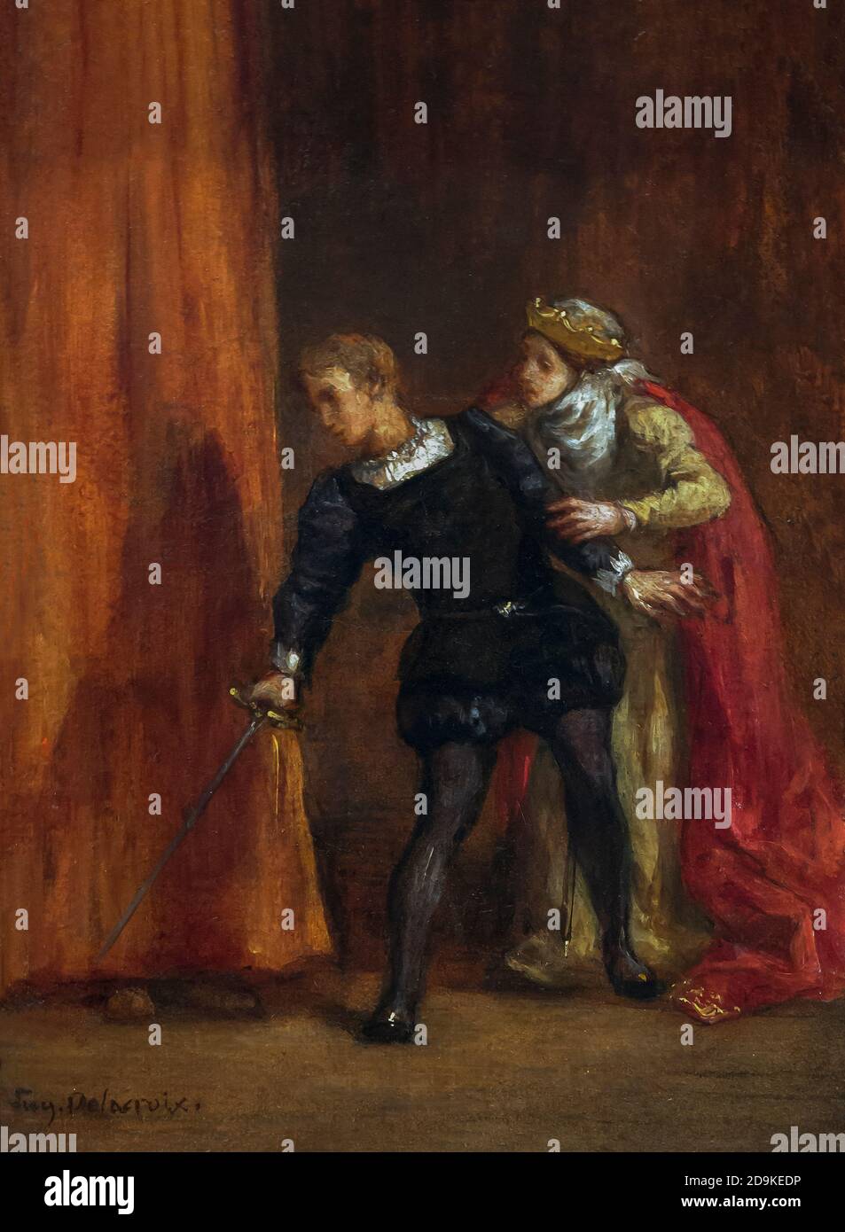 Hamlet e sua madre, Eugene Delacroix, 1849, Metropolitan Museum of Art, Manhattan, New York City, USA, Nord America Foto Stock