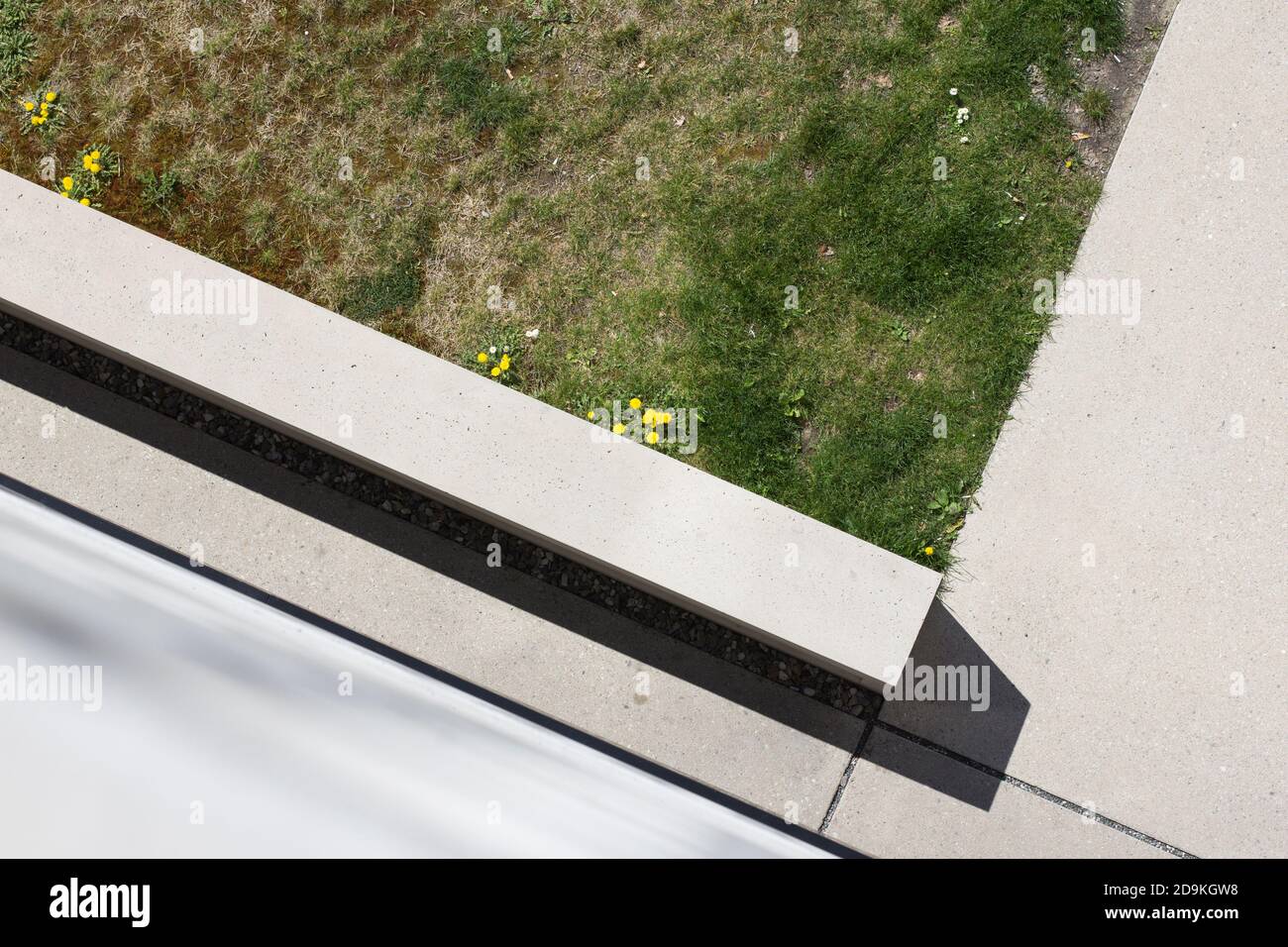 Architettura del giardino urbano da una vista dell'uccello Foto Stock