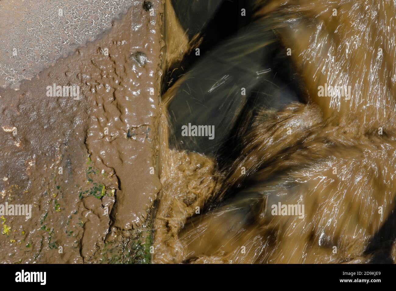 Trattamento delle acque reflue nell'impianto di depurazione di Voerde, bassa Reno, Nord Reno-Westfalia, Germania Foto Stock