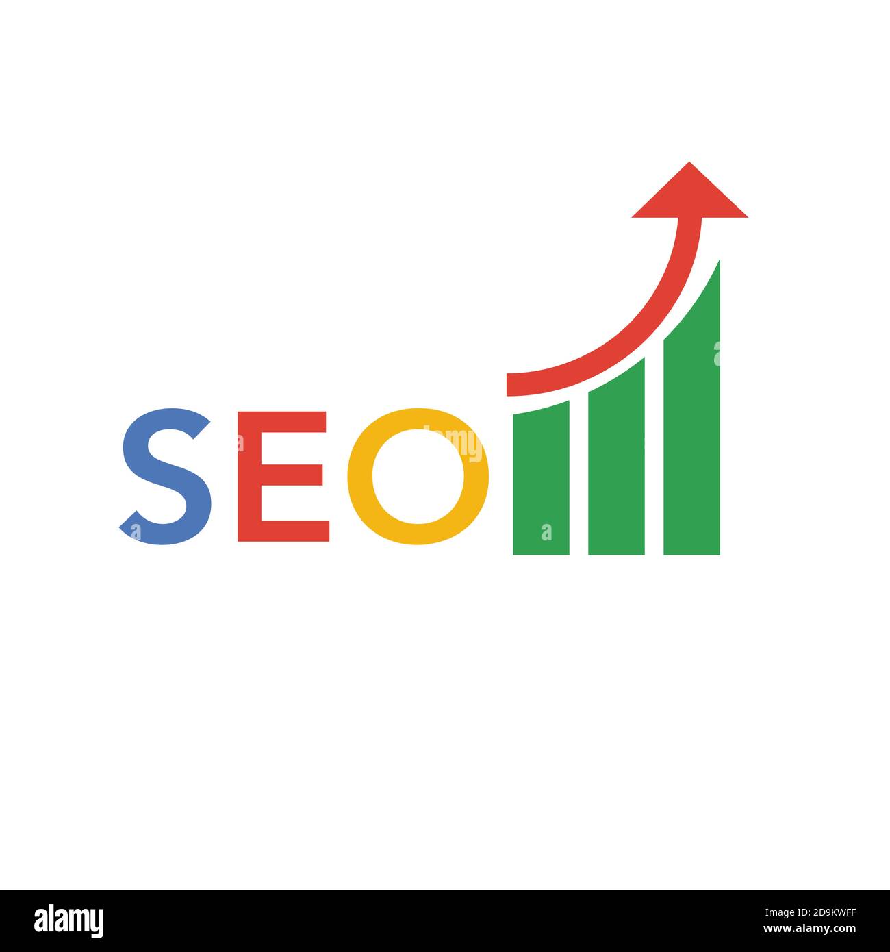 Crescita grafica analytics business graph seo marketing logo. Illustrazione Vettoriale