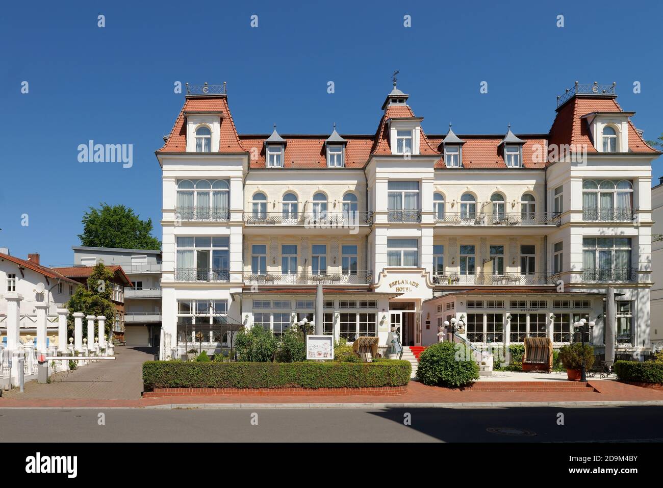 Hotel Esplanade nel Mar Baltico resort di Heringsdorf, Heringsdorf, Usedom, Mar Baltico, Meclemburgo-Pomerania occidentale, Germania Foto Stock