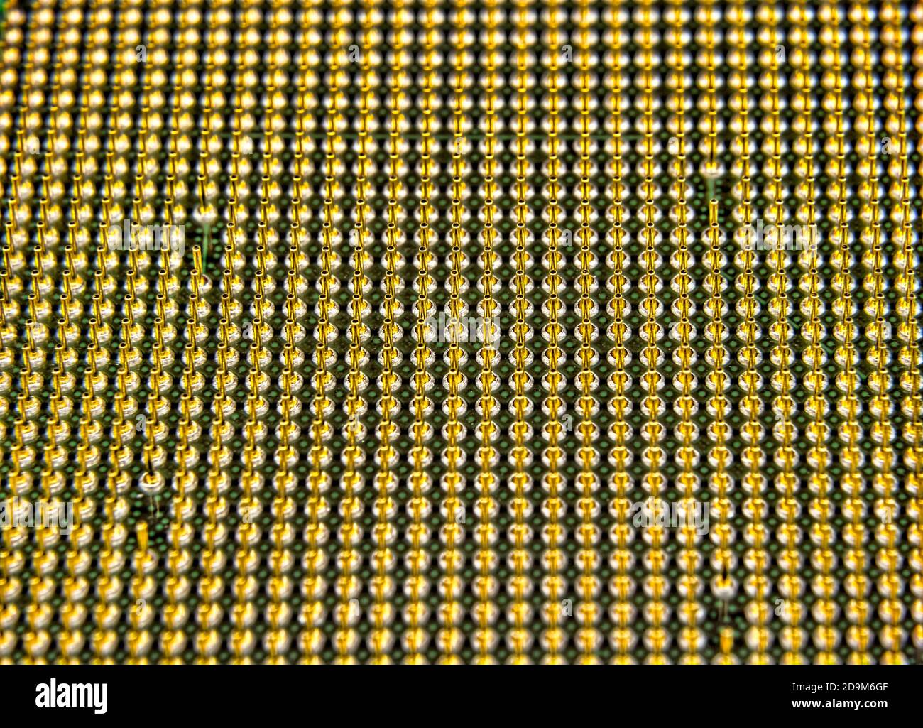 Pin della CPU. Unità processore centrale capovolta Foto Stock