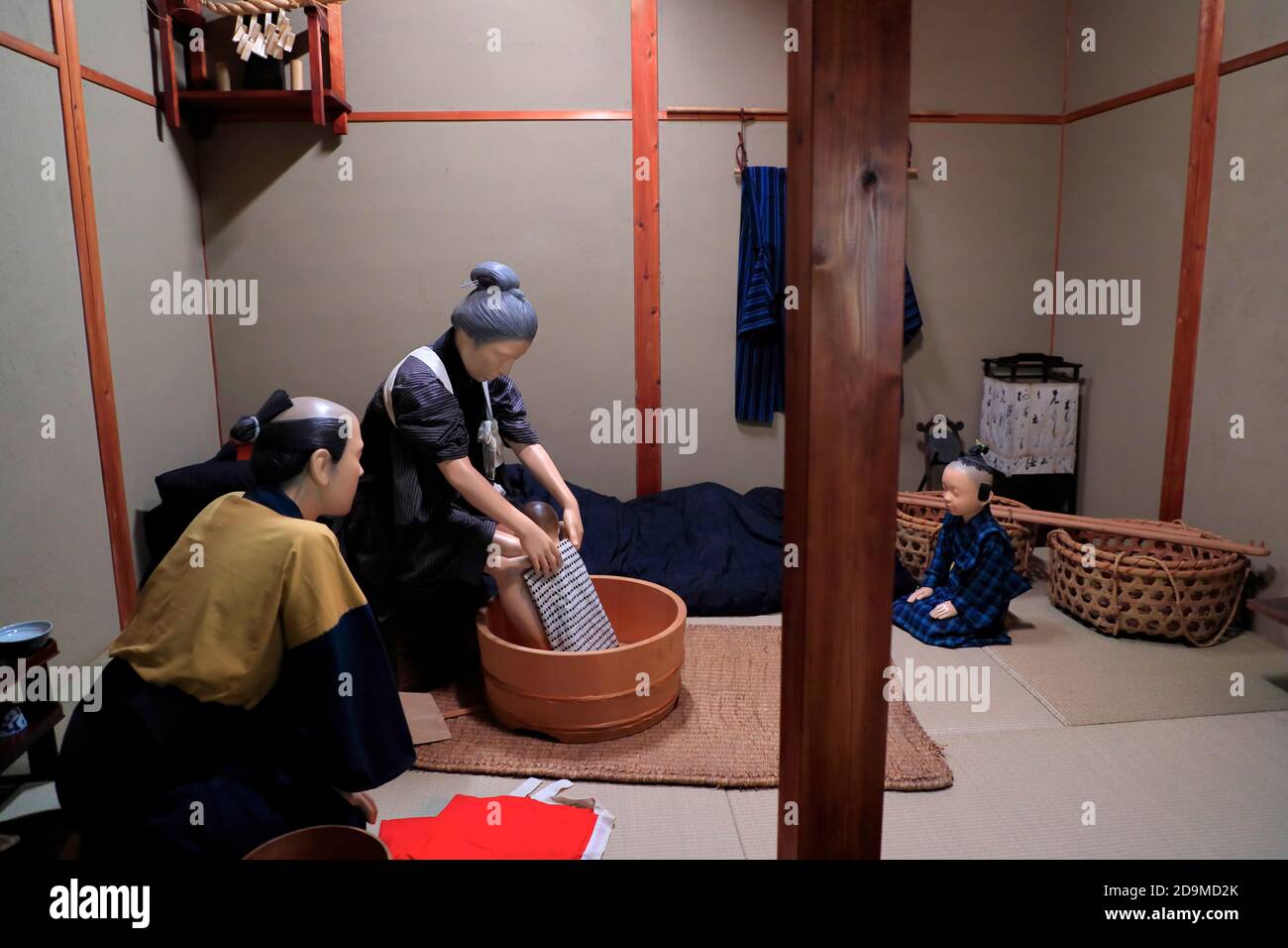 Scena di vita quotidiana di una mostra di famiglia al Museo Edo-Tokyo.Tokyo.Japan Foto Stock