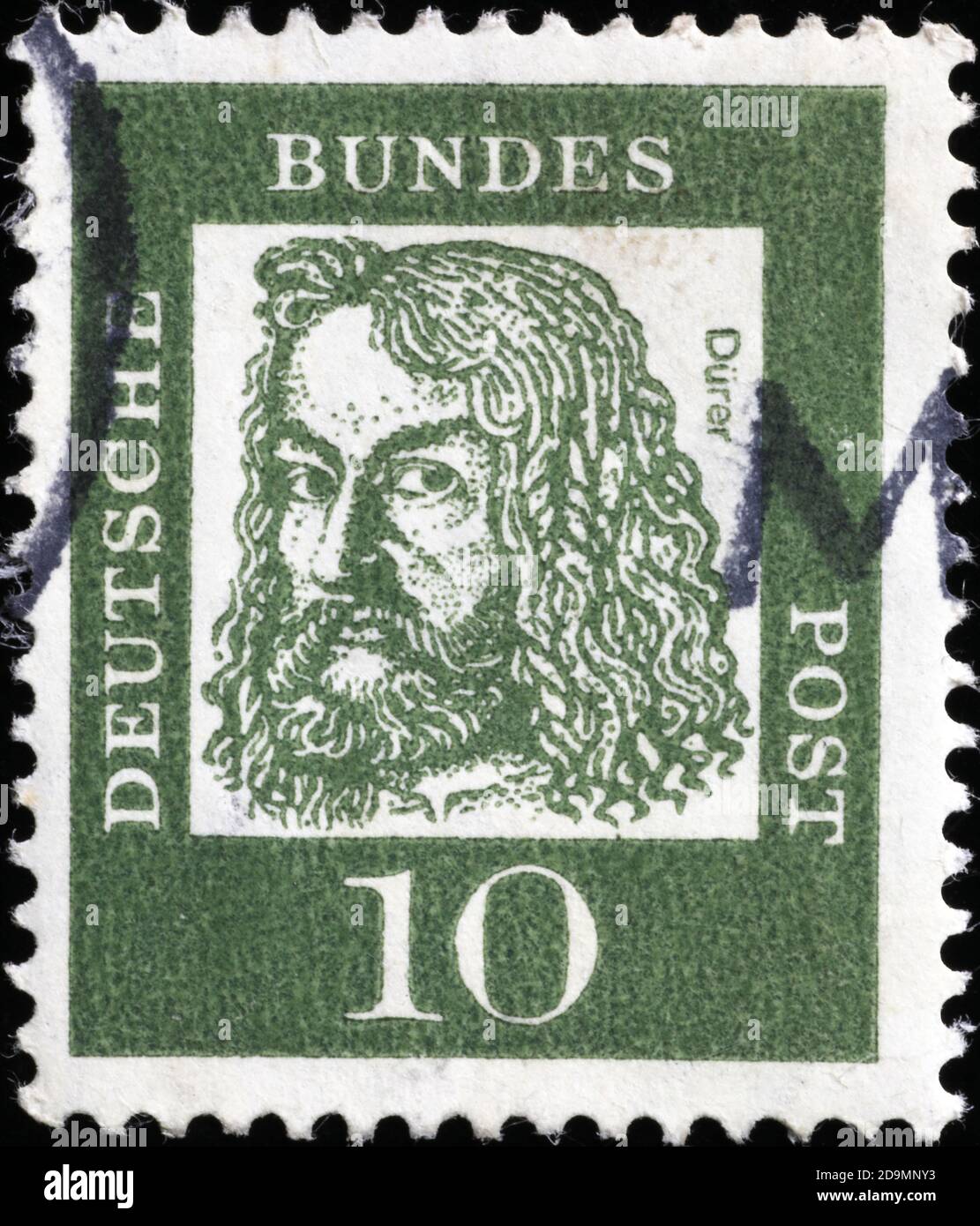Albrecht Durer sul vecchio francobollo tedesco Foto Stock