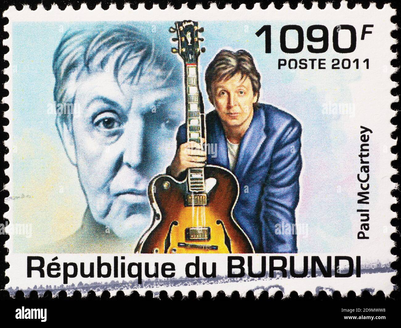 Paul McCartney sul francobollo del Burundi Foto Stock