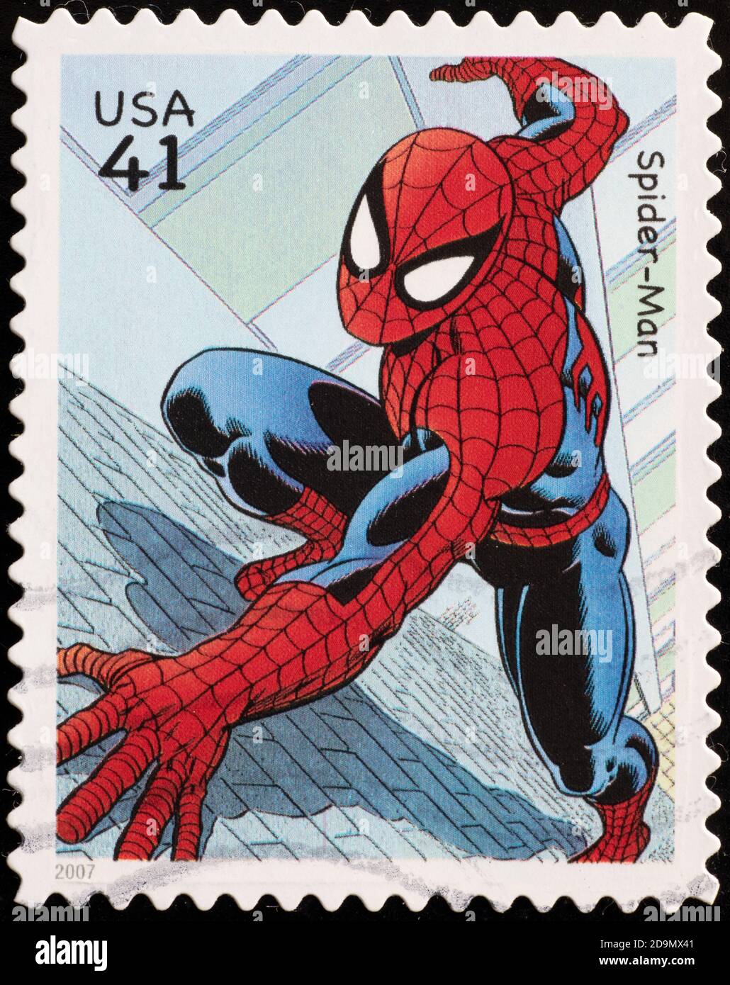 Spider-man sul francobollo americano Foto Stock