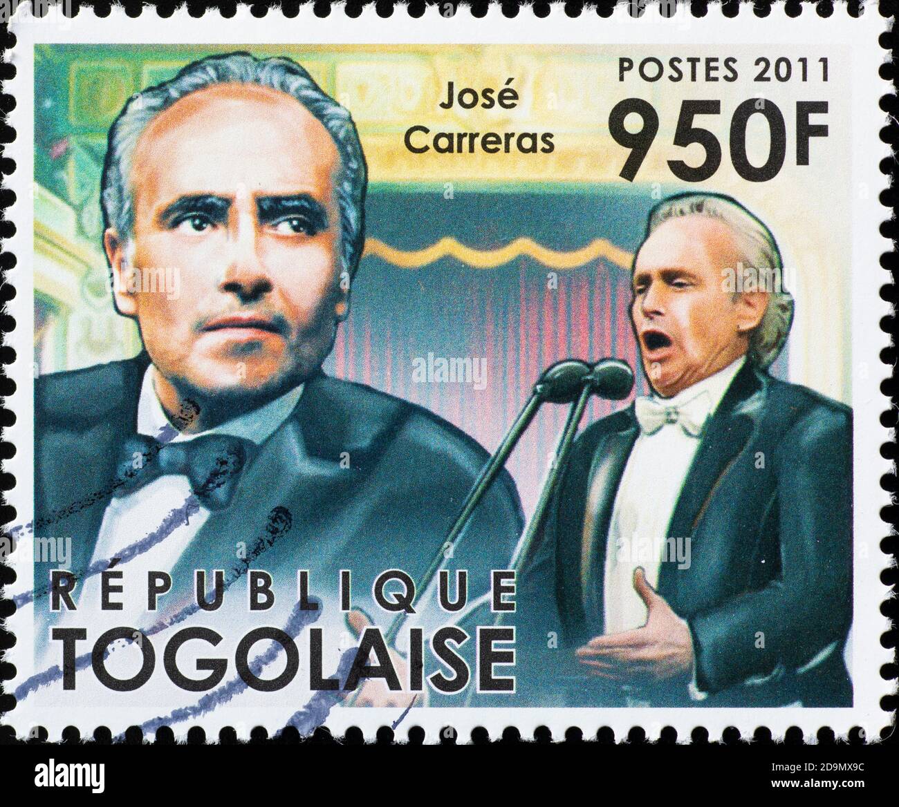 Il tenore José Carreras sul francobollo Foto Stock