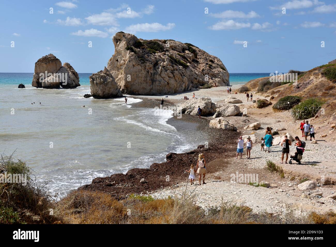 Spiaggia e roccia di Afrodite, Kouklia, Cipro Foto Stock