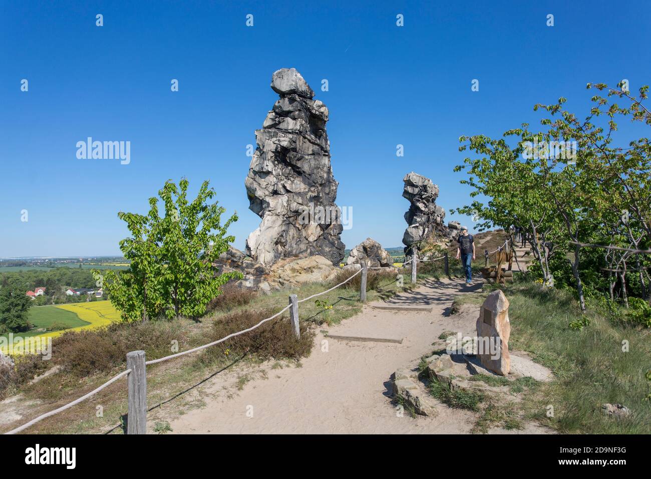 Il Muro del Diavolo nelle montagne di Harz, Sassonia-Anhalt, Germania Foto Stock