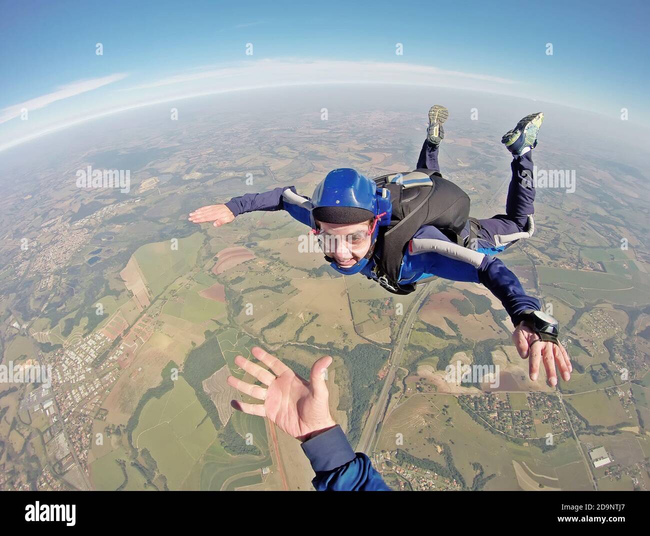 Dal punto di vista dello skydiving Foto Stock