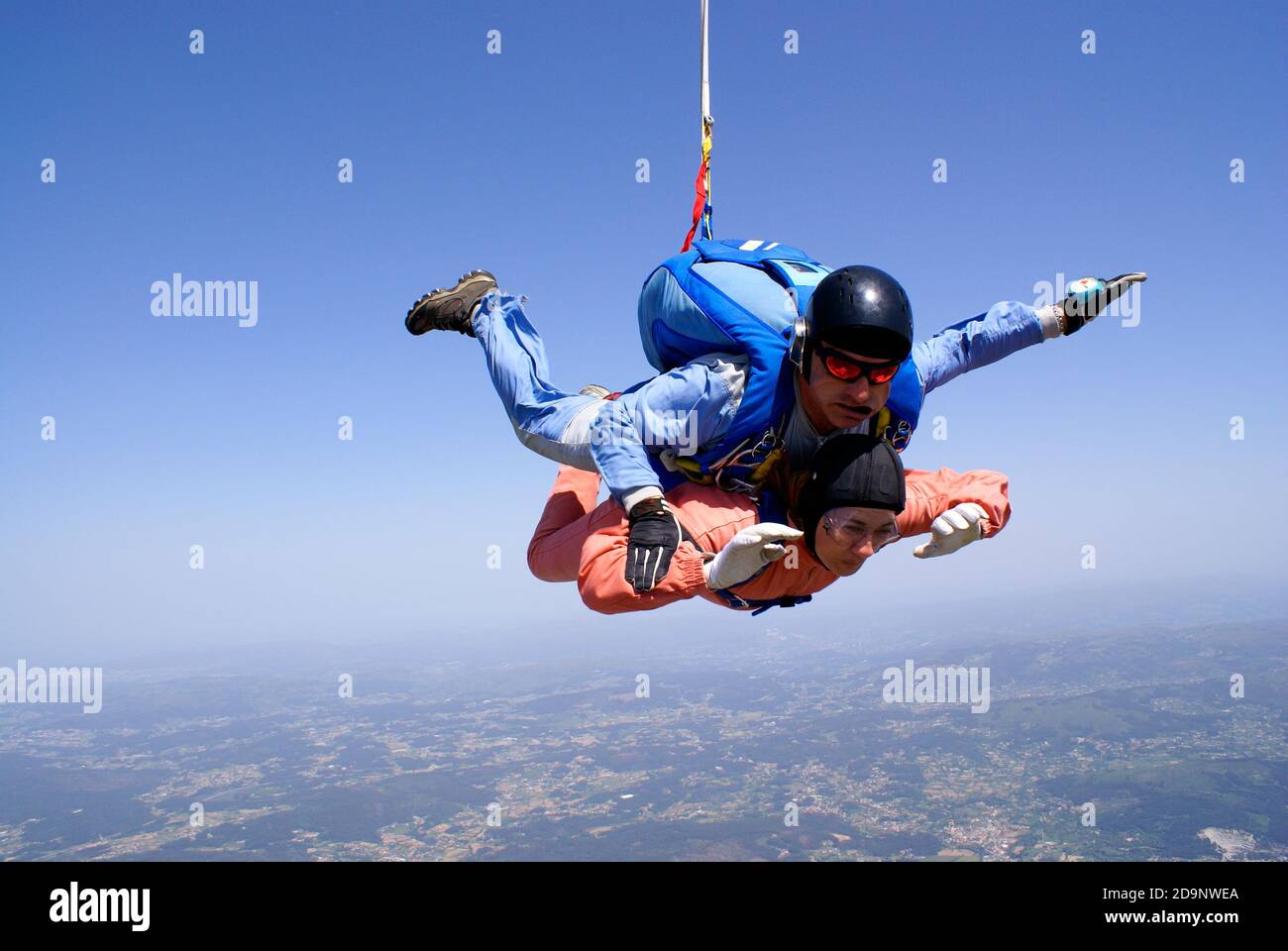 Skydive tandem salto sport estremi Foto Stock