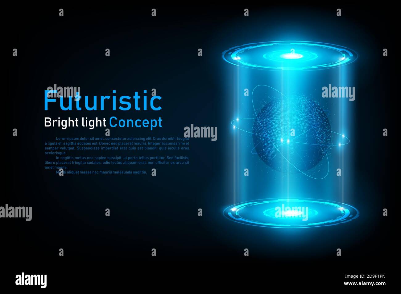 Astratto futuristico World Connection Hologram.future concept.vettoriale e illustrazione Illustrazione Vettoriale