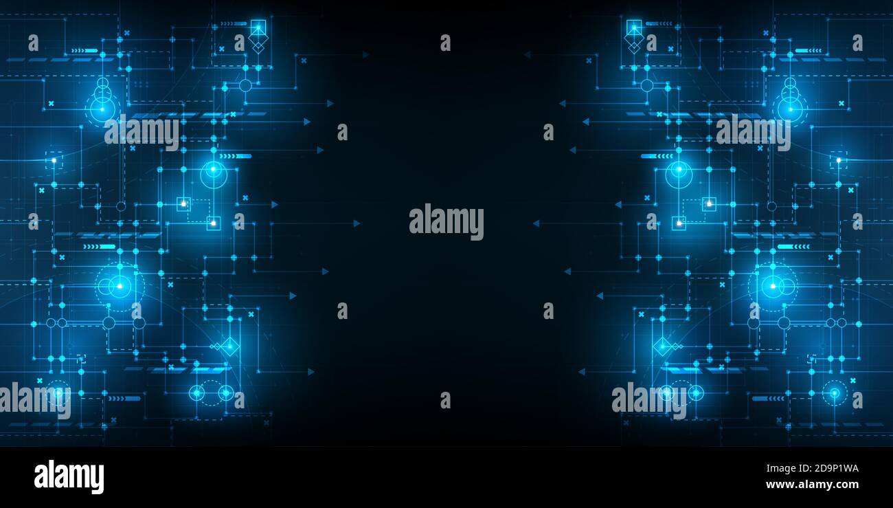 Astratto futuristico circuito Connection board.vector e illustrazione Illustrazione Vettoriale