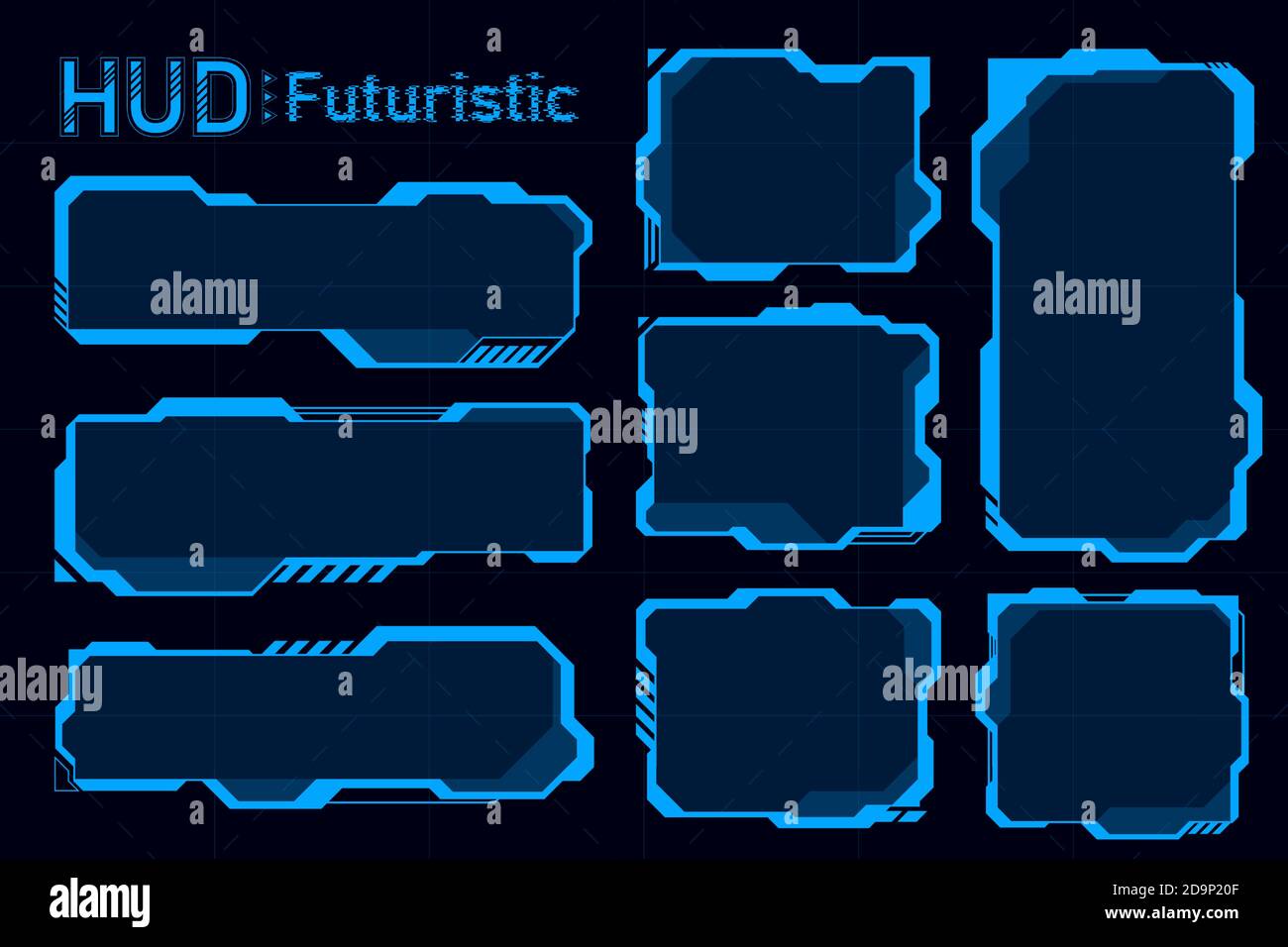 Futuristico HUD abstracts.Future tema background.Vector e illustrazione Illustrazione Vettoriale