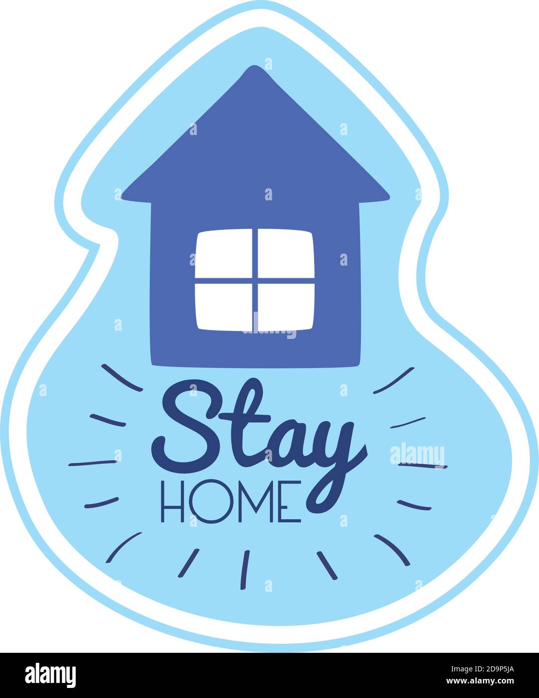 soggiorno home lettering campagna con disegno di illustrazione vettoriale casa Illustrazione Vettoriale