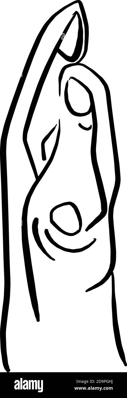 Bambino gesù nato a Betlemme con Mary e Joseph illustrazione vettore schizzo doodle mano disegnata con linee nere isolate su sfondo bianco. Illustrazione Vettoriale
