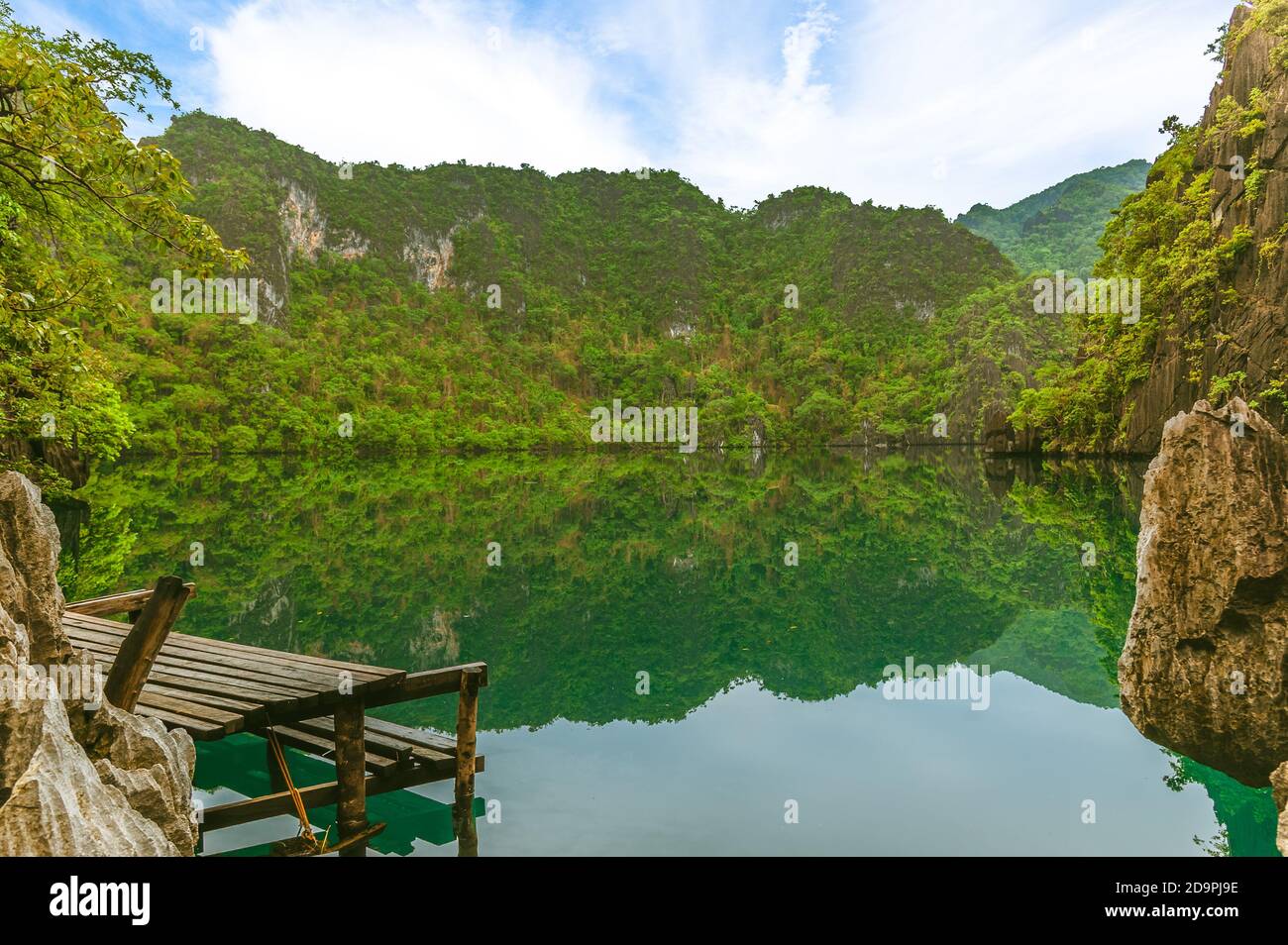 Paesaggio del lago kayangan, Coron, Palawan, filippine Foto Stock