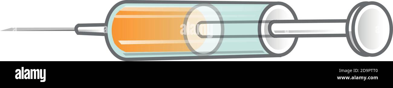 Siringa con vaccino. vettore illustrator Illustrazione Vettoriale