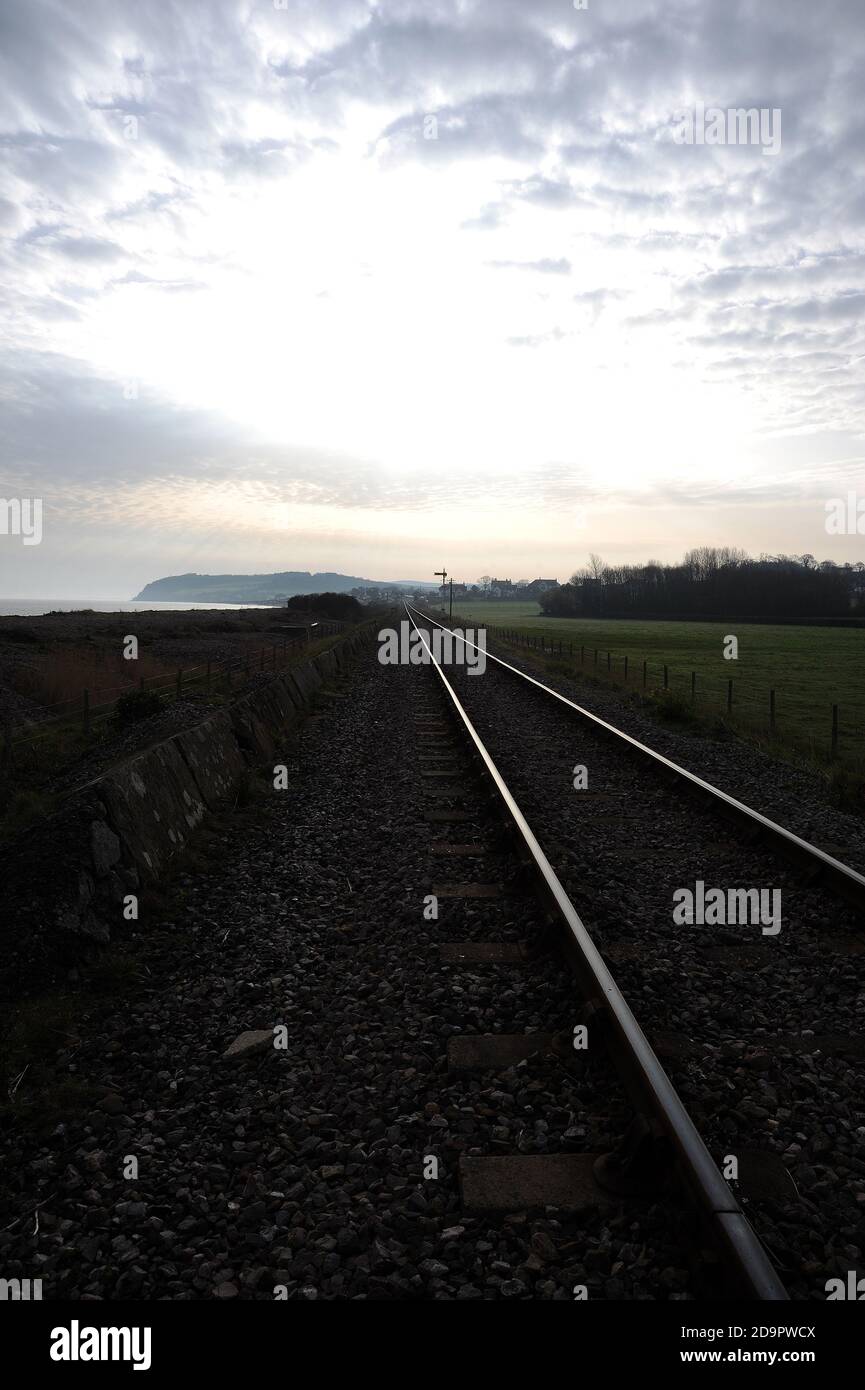 Guardando verso est verso la stazione di Blue Anchor. Foto Stock