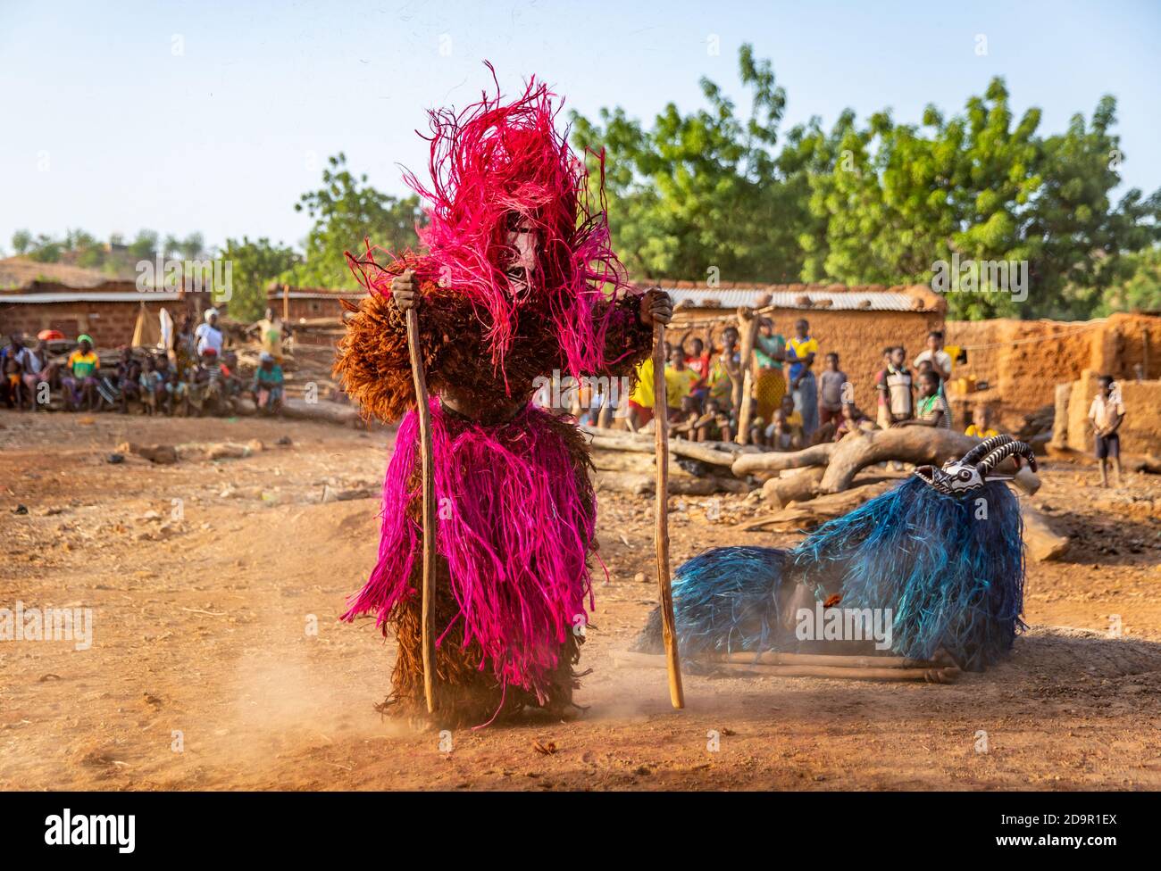 Danze con maschere animali del popolo BWA, Burkina Faso Foto Stock