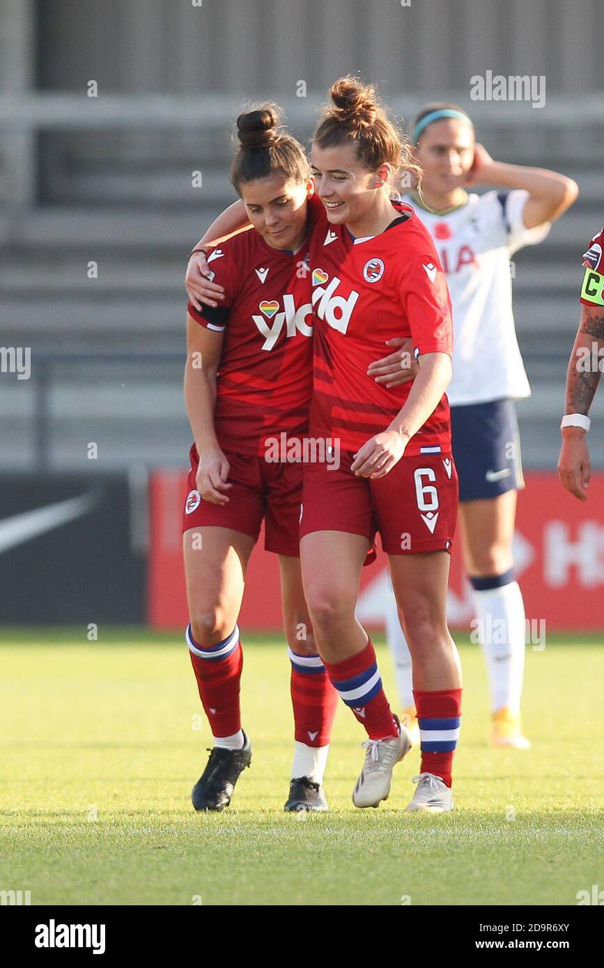Edgware, Regno Unito. 07 novembre 2020. Brooke Chaplen di Reading FC Women segna l'obiettivo di apertura per farlo 0-1 e celebra durante la partita fa Women's Super League 1 tra Spurs Women e Reading Ladies all'Hive Stadium di Edgware, Inghilterra, il 7 novembre 2020. Foto di Ken Sparks. Solo per uso editoriale, è richiesta una licenza per uso commerciale. Nessun utilizzo nelle scommesse, nei giochi o nelle pubblicazioni di un singolo club/campionato/giocatore. Credit: UK Sports Pics Ltd/Alamy Live News Foto Stock Edgware, Regno Unito. 07 novembre 2020. Brooke Chaplen di Reading FC Women segna l'obiettivo di apertura per farlo 0-1 e celebra durante la partita fa Women's Super League 1 tra Spurs Women e Reading Ladies all'Hive Stadium di Edgware, Inghilterra, il 7 novembre 2020. Foto di Ken Sparks. Solo per uso editoriale, è richiesta una licenza per uso commerciale. Nessun utilizzo nelle scommesse, nei giochi o nelle pubblicazioni di un singolo club/campionato/giocatore. Credit: UK Sports Pics Ltd/Alamy Live News Foto Stock