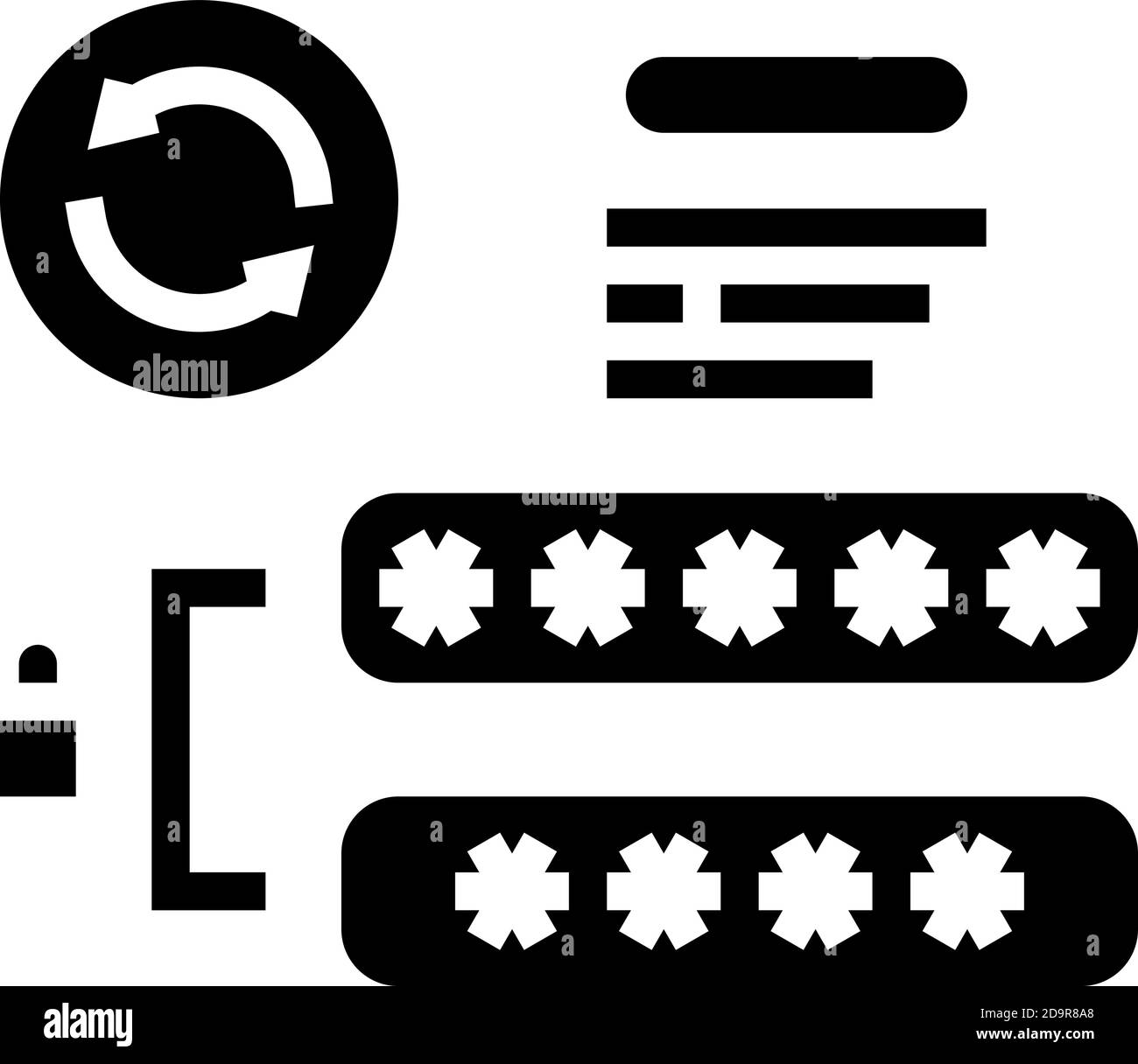 errore simbolo immagine vettore icona glifo password Illustrazione Vettoriale