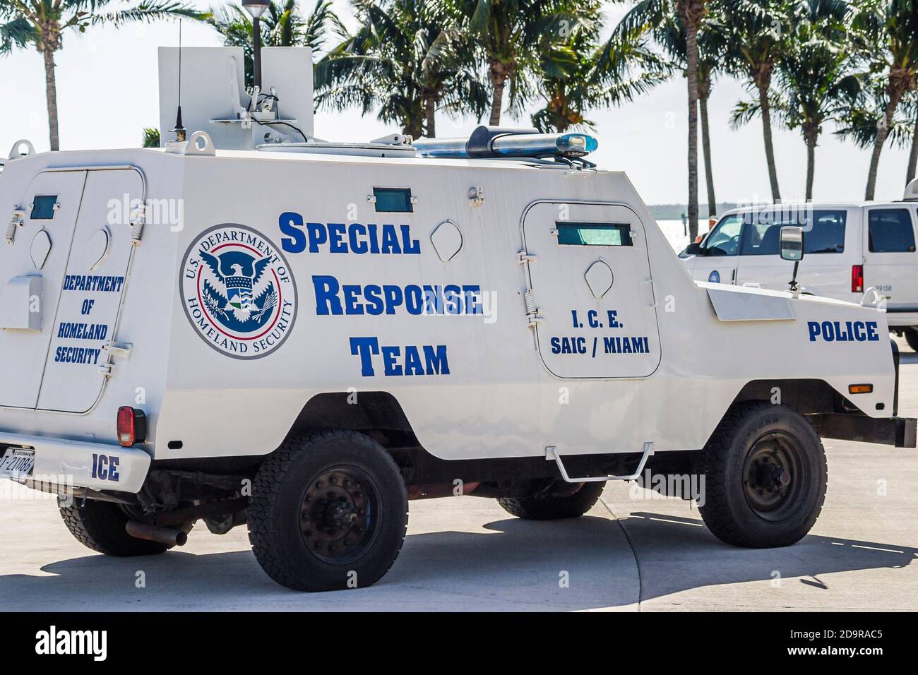 Miami Florida,esposizione Bayfront Park,attrezzatura veicoli antiterrorismo,evento del Dipartimento della sicurezza interna che dimostra d Foto Stock
