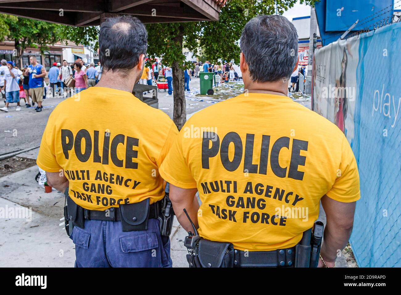 Miami Florida,Little Havana,Calle Ocho Festival,evento annuale multi agenzia Gang Task Force polizia,forze dell'ordine, Foto Stock