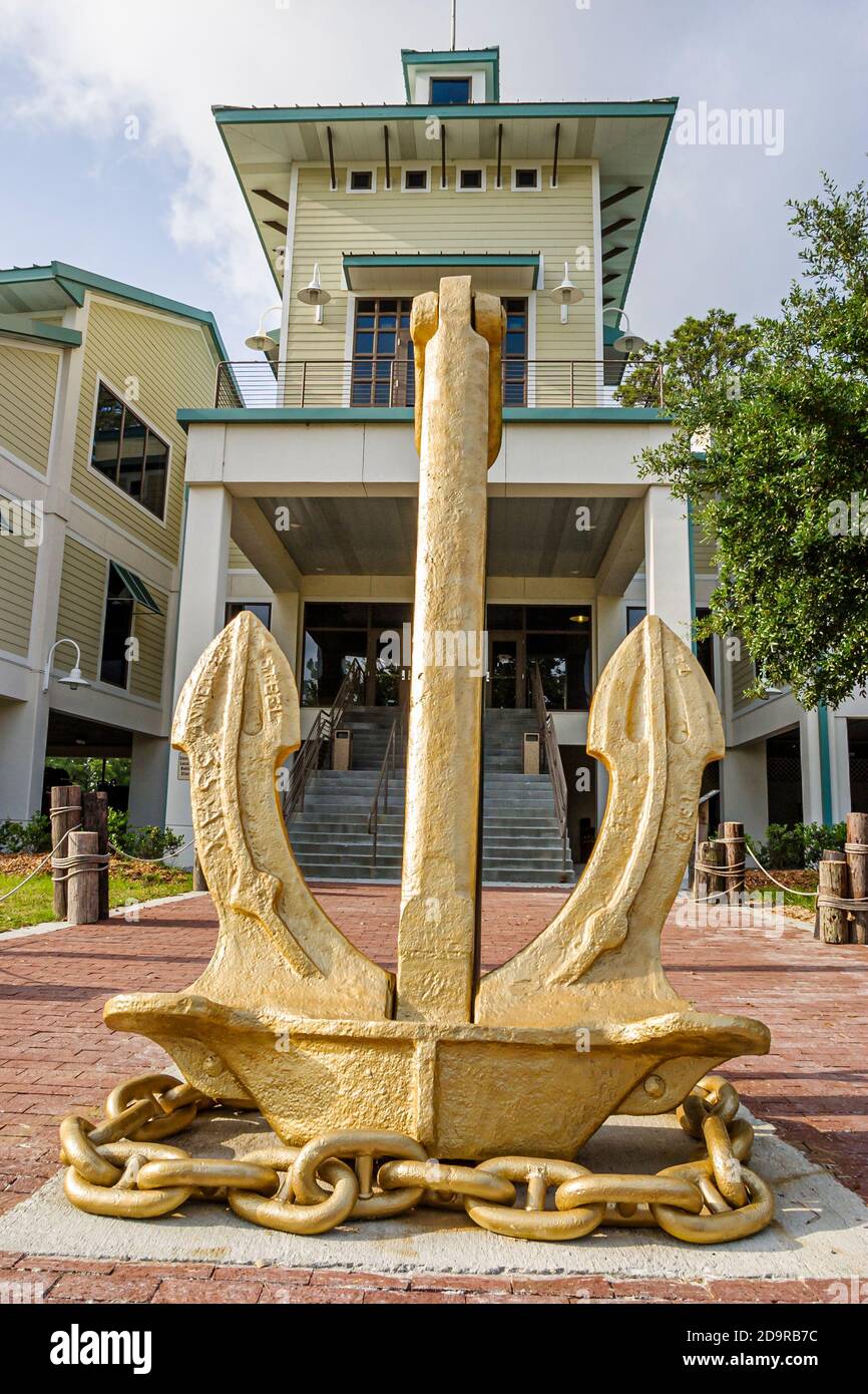 Louisiana Northshore, Madisonville, museo marittimo del bacino del lago Pontchartrain, ingresso frontale dell'imbarcazione gigante, Foto Stock