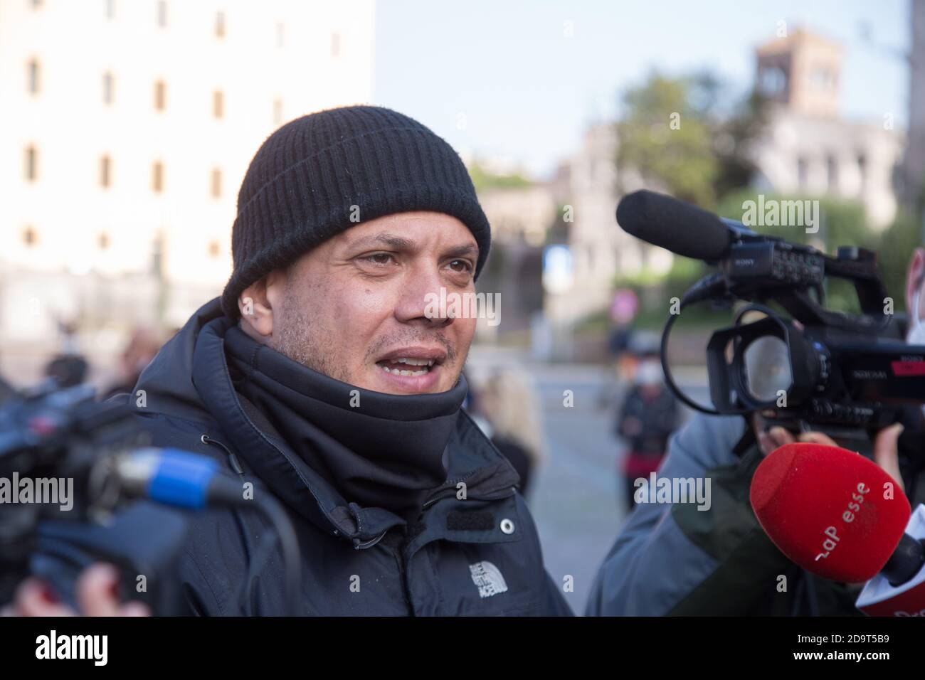 Roma, Italia. 07 novembre 2020. Giuliano Castellino, leader della forza Nuova (Foto di Matteo Nardone/Pacific Press) Credit: Pacific Press Media Production Corp./Alamy Live News Foto Stock