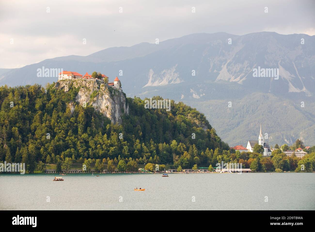 Vista sul lago di Bled, Slovenia. Foto Stock