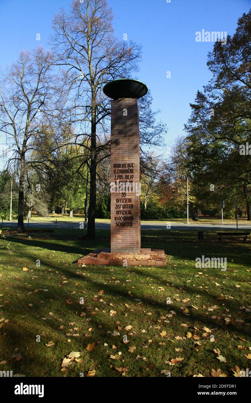 Görlitz, 19 er STEHLE, KRIEGERDENKMAL,Dr.-Kahlbaum-Allee 31, Denkmal für die im Ersten Weltkrieg gefallenen Soldaten der Görlitzer Garnison erbaut, je Foto Stock