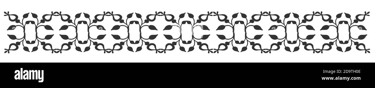 Foglie naturali e decorazione ornamentale fiore piè di pagina Foto Stock