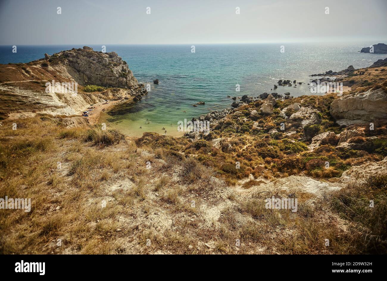 Vista della spiaggia di Cala Paradiso in Sicilia da sopra il n. 4 Foto Stock