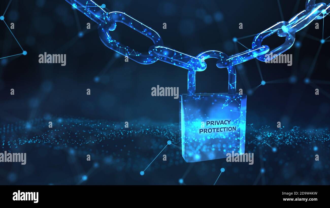 Sicurezza informatica protezione dei dati tecnologia aziendale concetto di privacy. Protezione della privacy Foto Stock