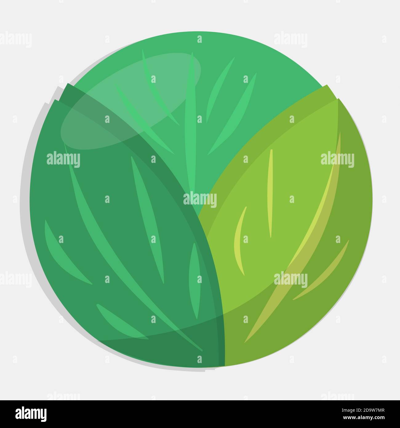 illustrazione vettoriale di cavolo vegetale in stile piatto Illustrazione Vettoriale