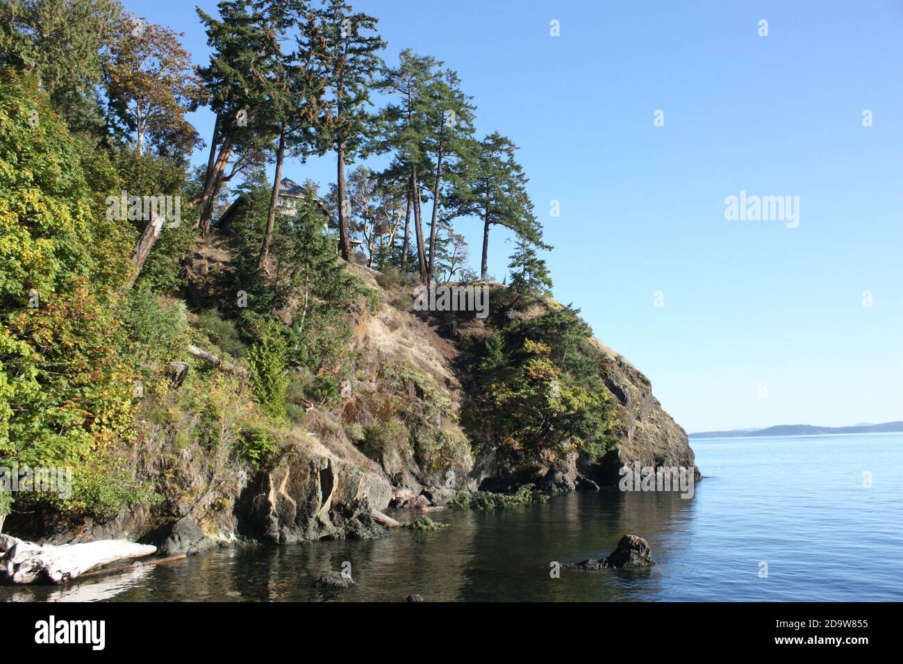 Vista da South Pender Island verso le isole di San Juan Negli Stati Uniti d'America Foto Stock