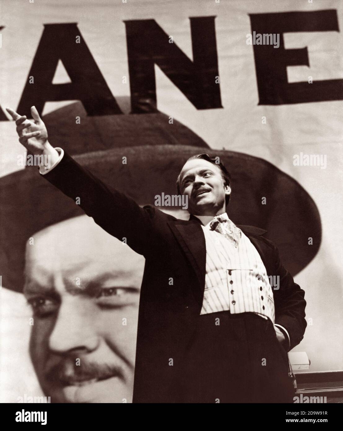 Orson Welles interpretando la parte di Charles Foster Kane nel film classico del 1941, Citizen Kane. Foto Stock
